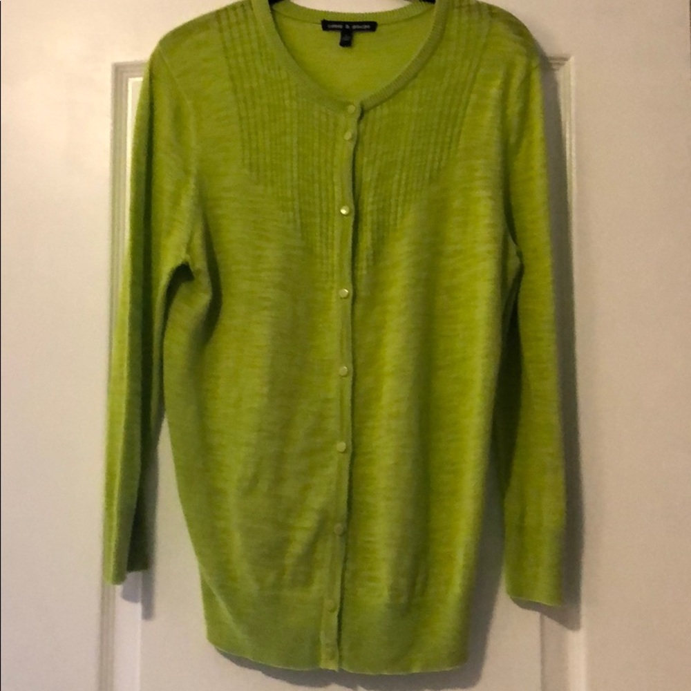 Cable & Gauge Lime Green Cardigan